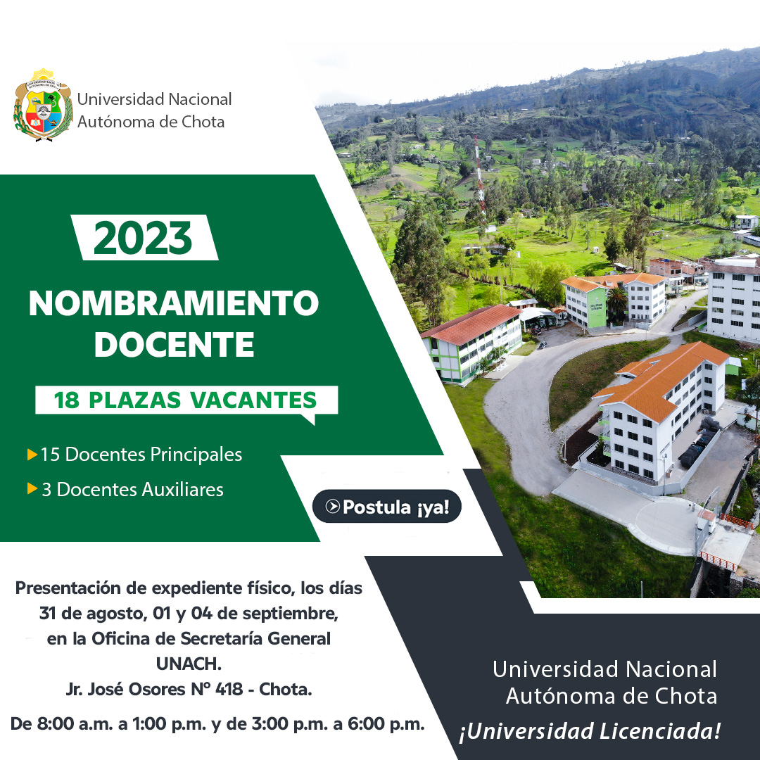 UNACH CONVOCA A CONCURSO PÚBLICO NOMBRAMIENTO DOCENTE 